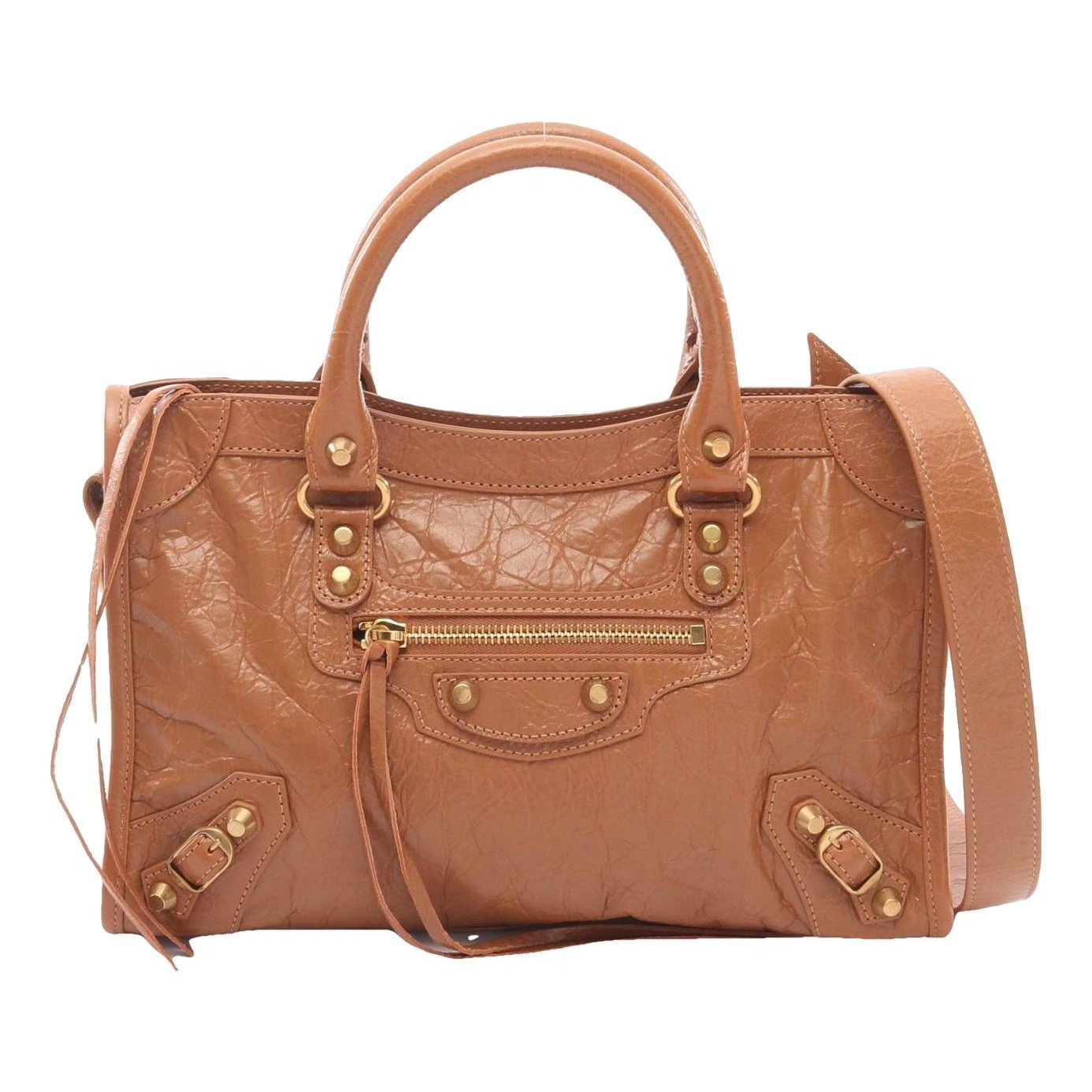 City leather handbag