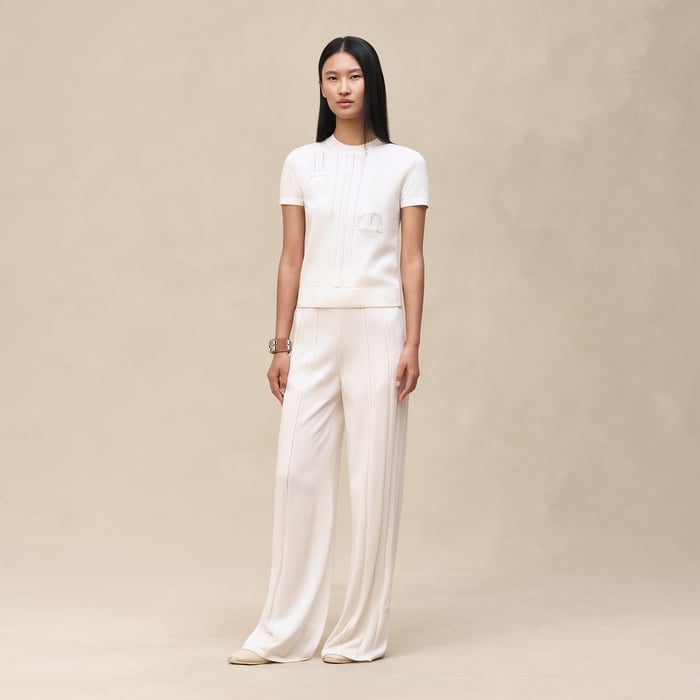 Blanc Nacre "Etriers Remix" Short-sleeve Sweater
