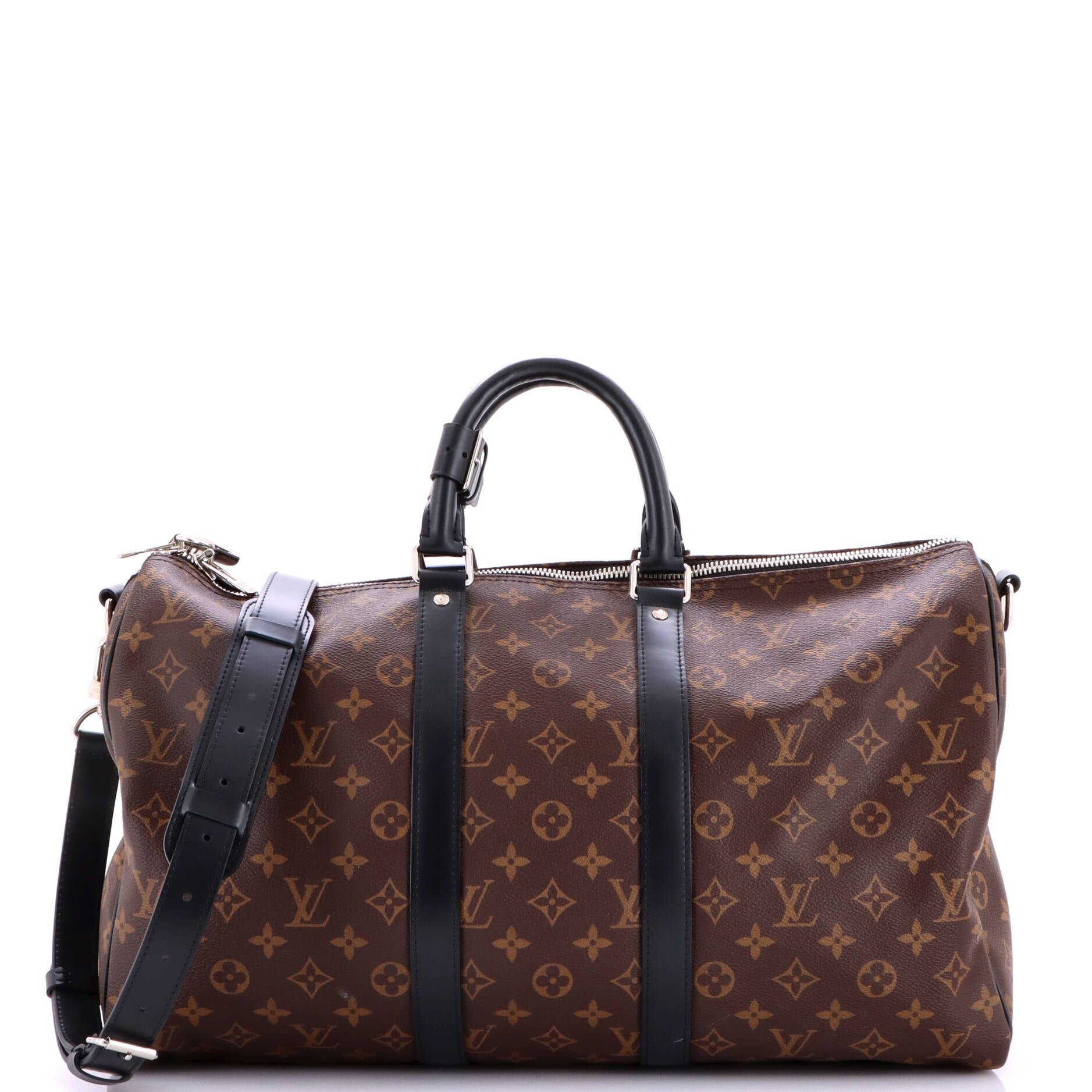 Keepall Bandouliere Bag Macassar Monogram Canvas 45