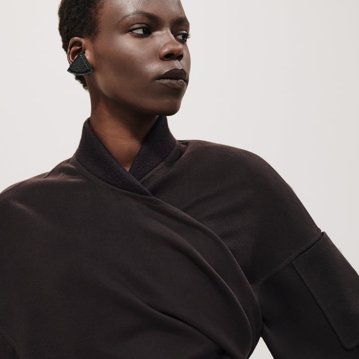 Marron Terre d'Ombre Wrap Jacket