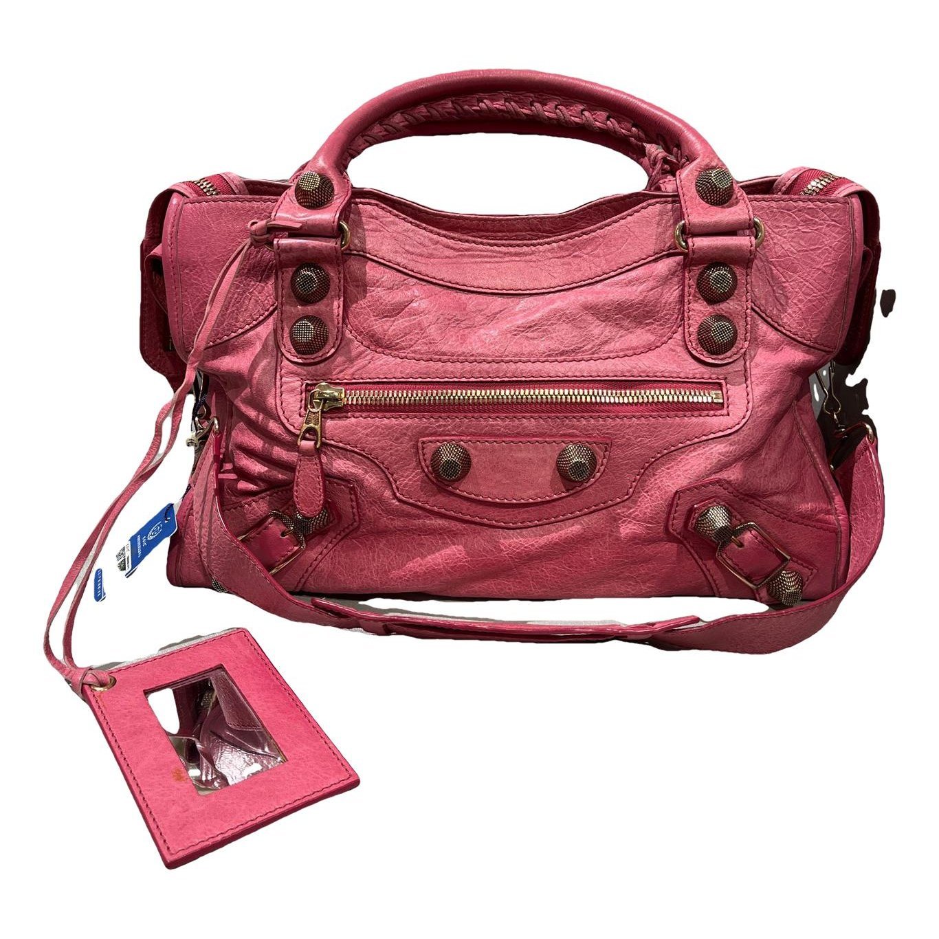 City leather handbag