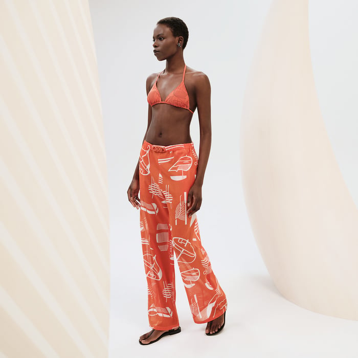 Orange Corail "Thalassa Tattoo" Beach Pants