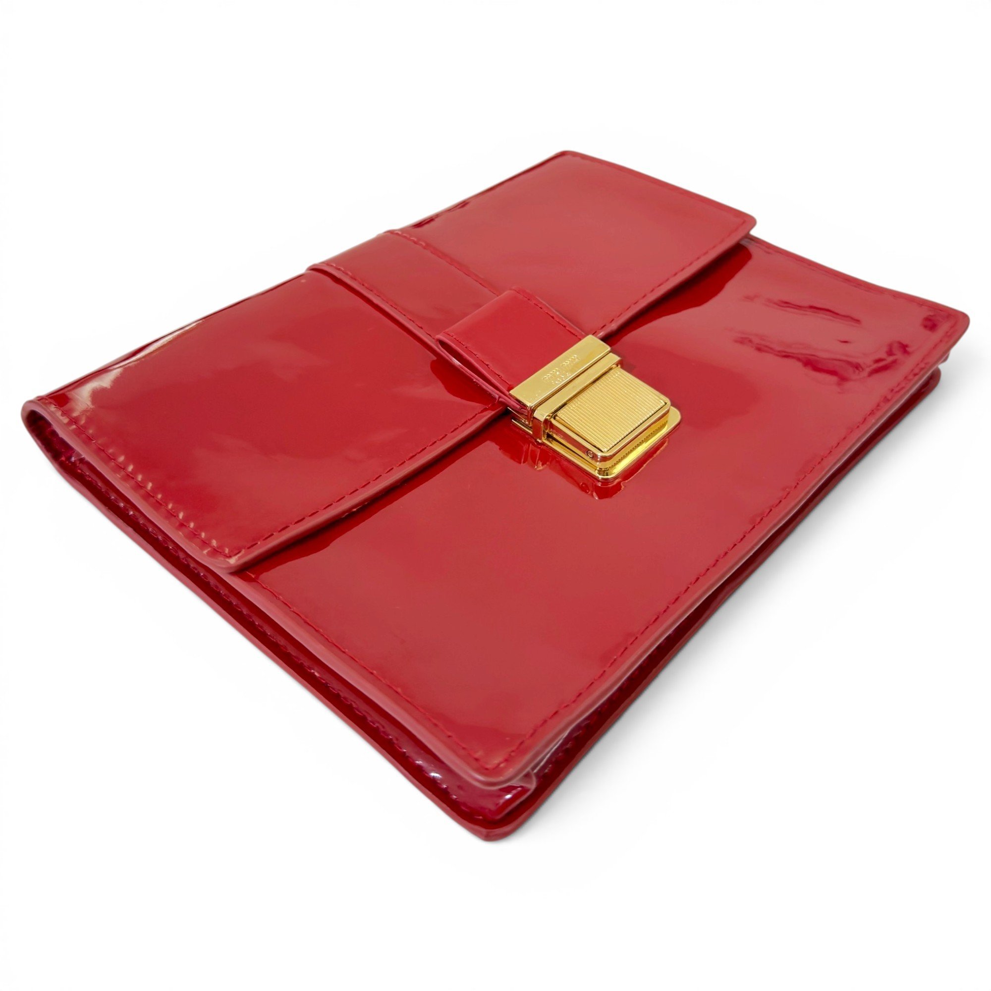 Patent leather clutch bag