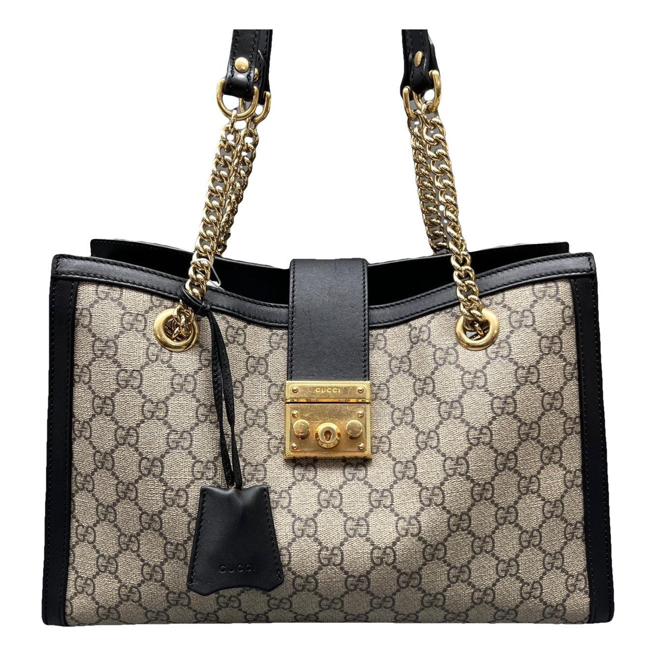 Padlock leather handbag