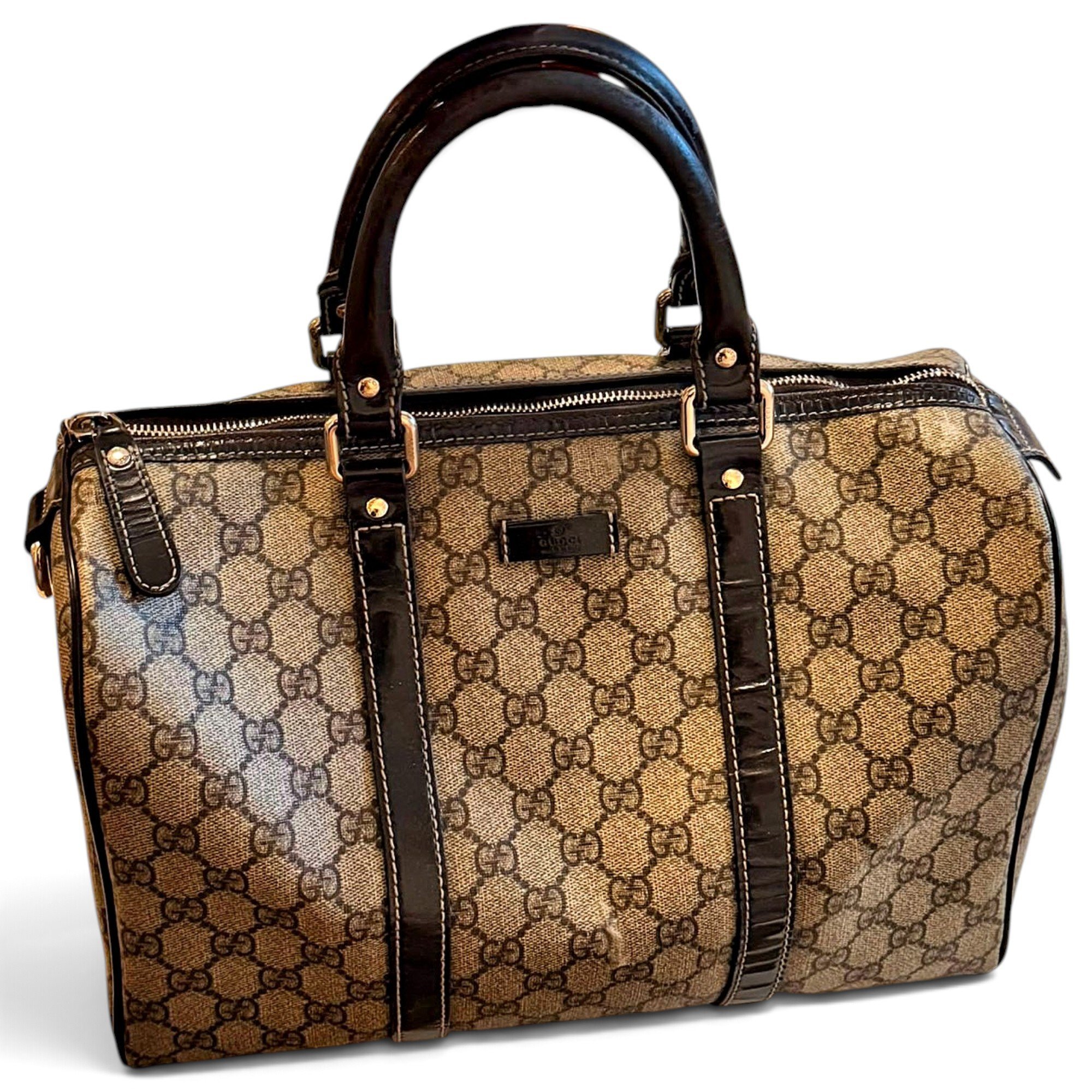 Joy leather bowling bag