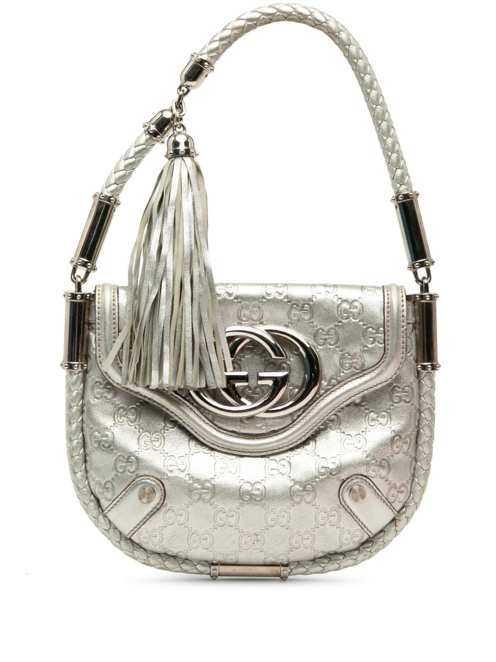 2000-2015 Medium Metallic Guccissima Britt Tassel Flap handbag