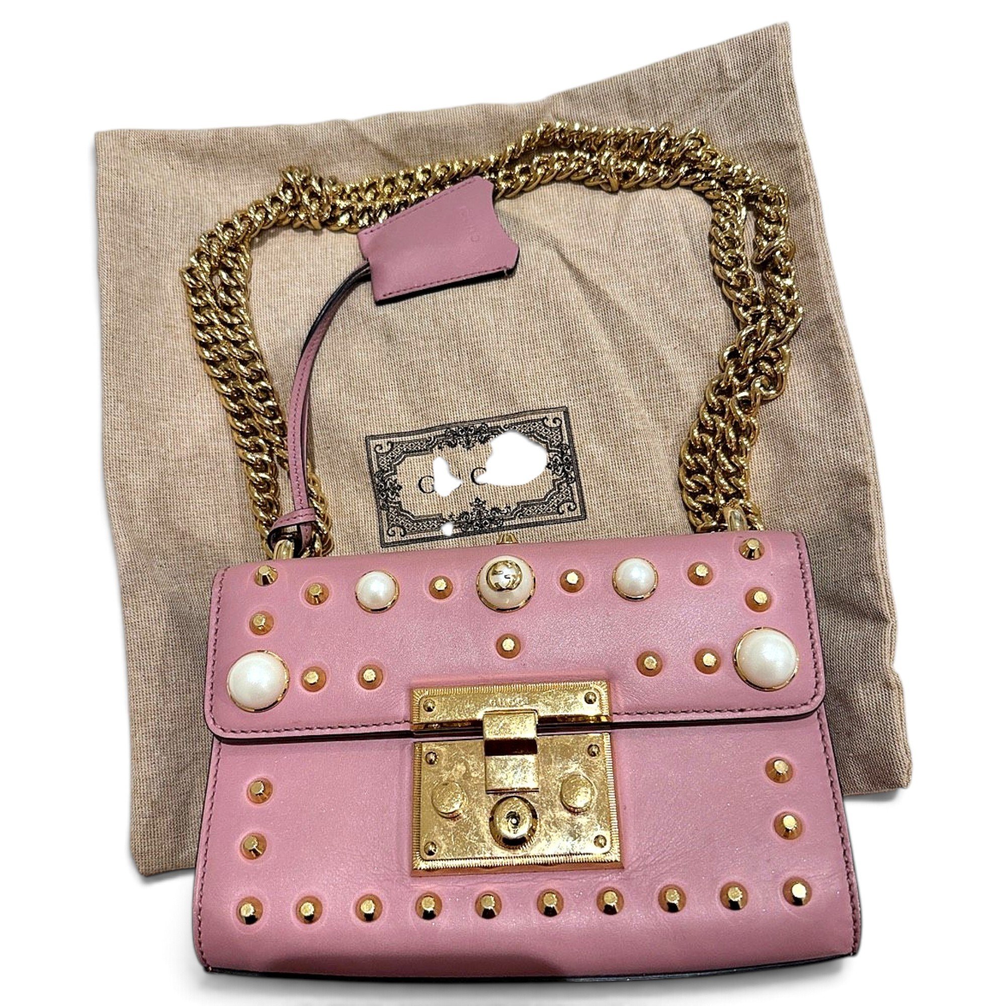 Padlock leather handbag