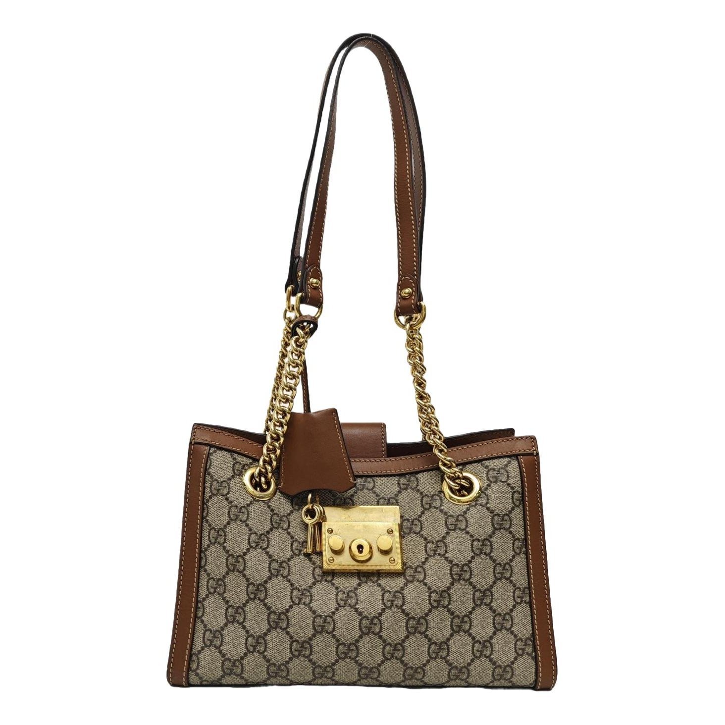Padlock leather handbag