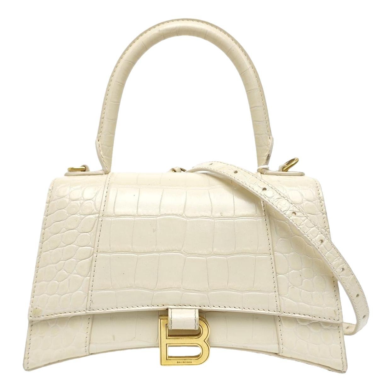 Hourglass leather handbag