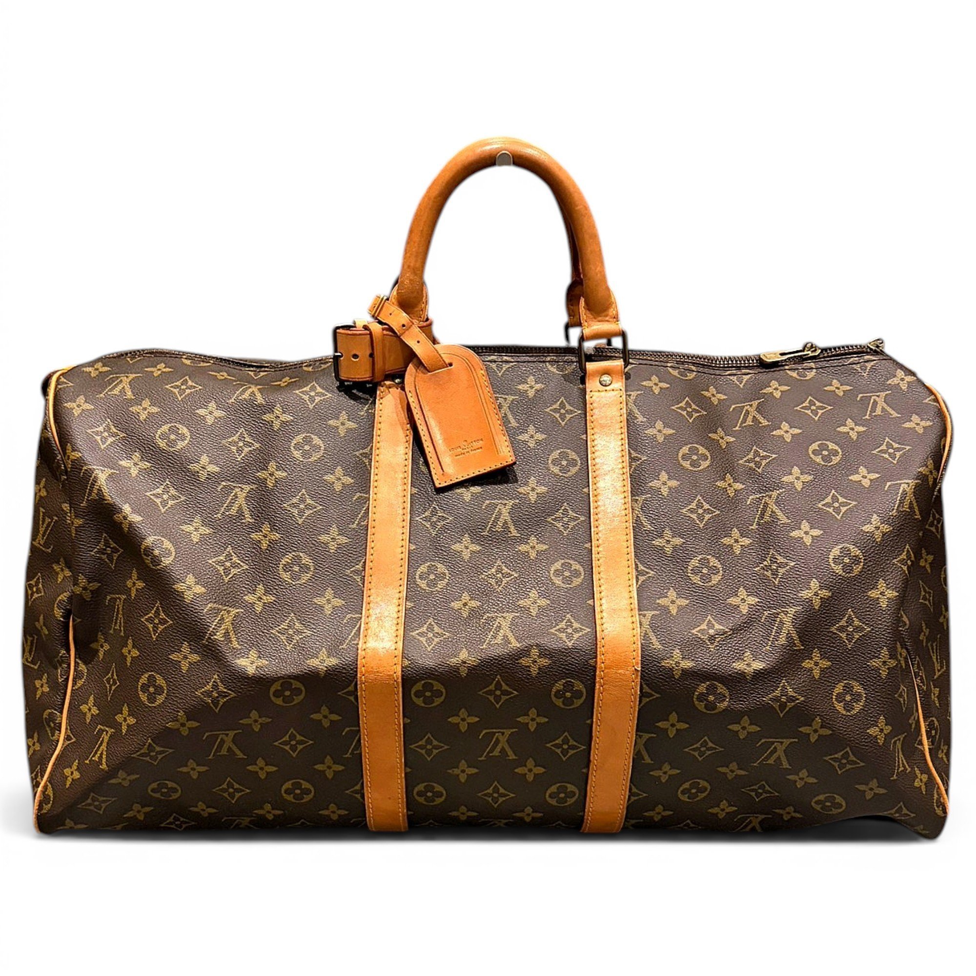 Keepall leather travel bag