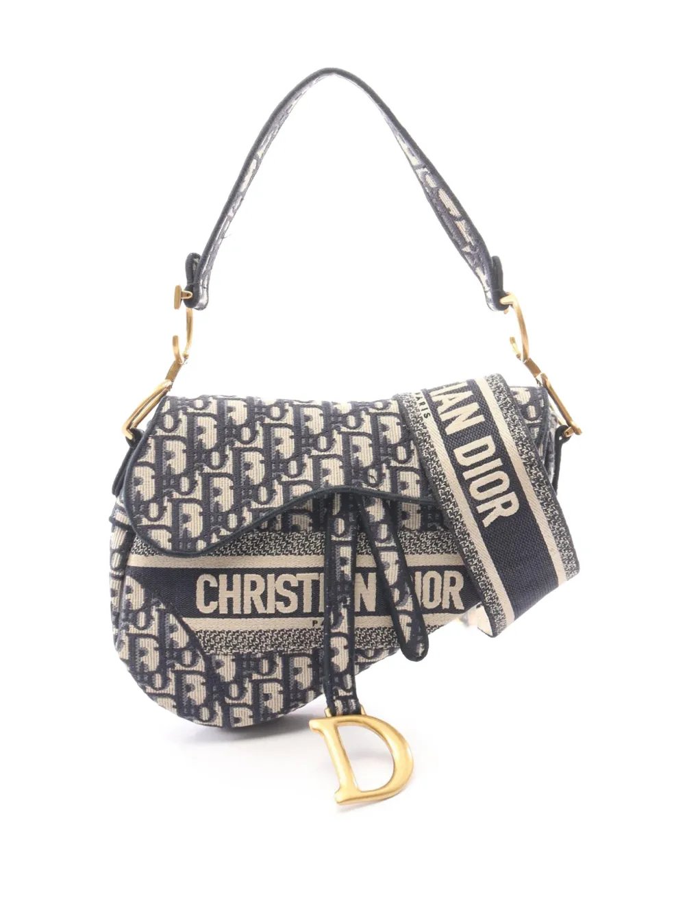 2000-2026 Oblique Embroidered Canvas Saddle Bag shoulder bag