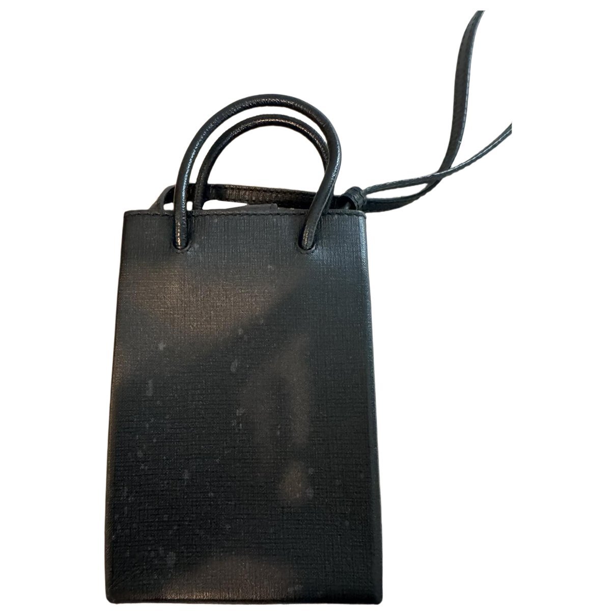 Plastic bag shooper leather handbag