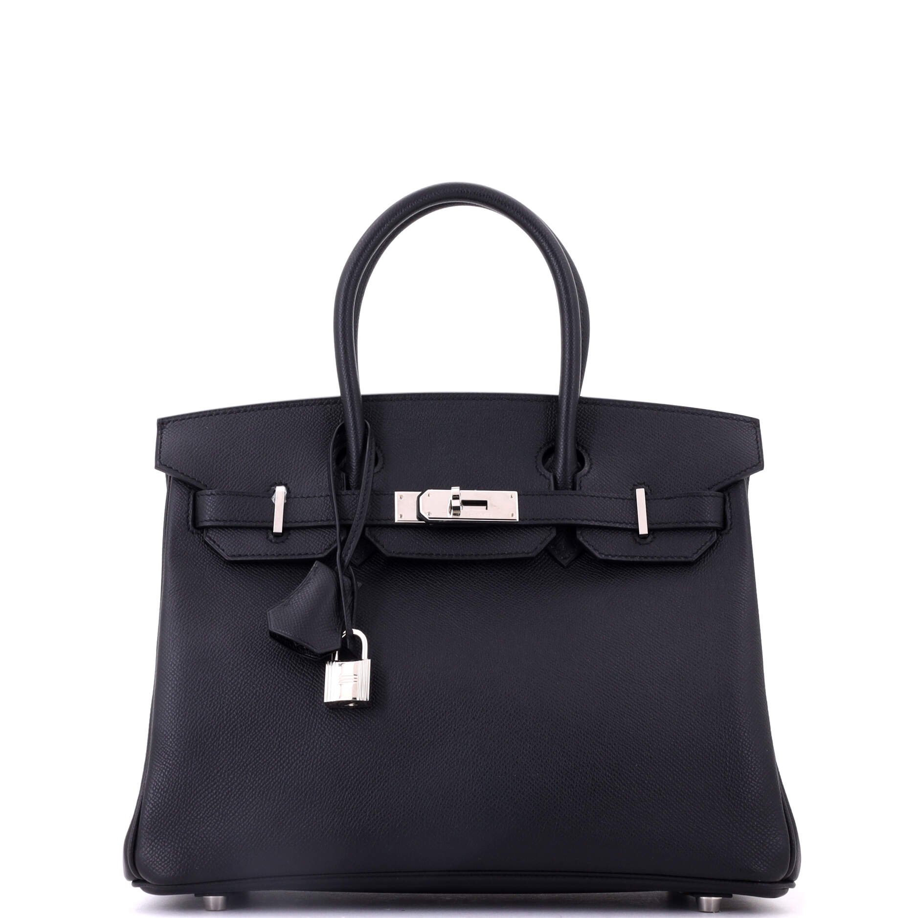 Birkin Handbag Noir Epsom with Palladium Hardware 30