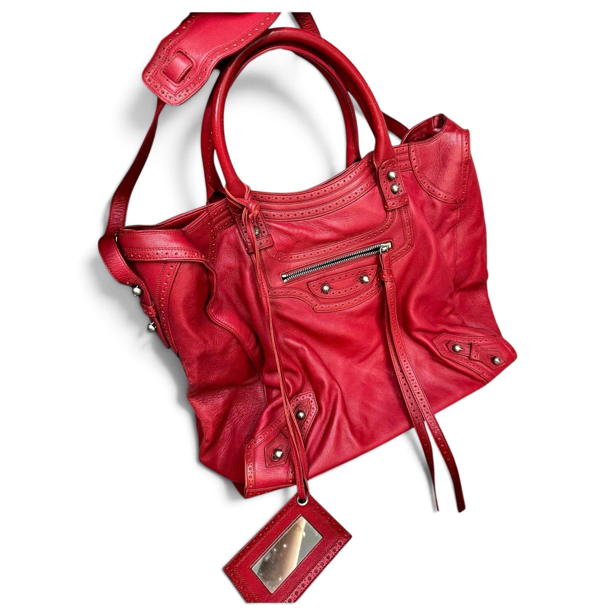 City leather handbag