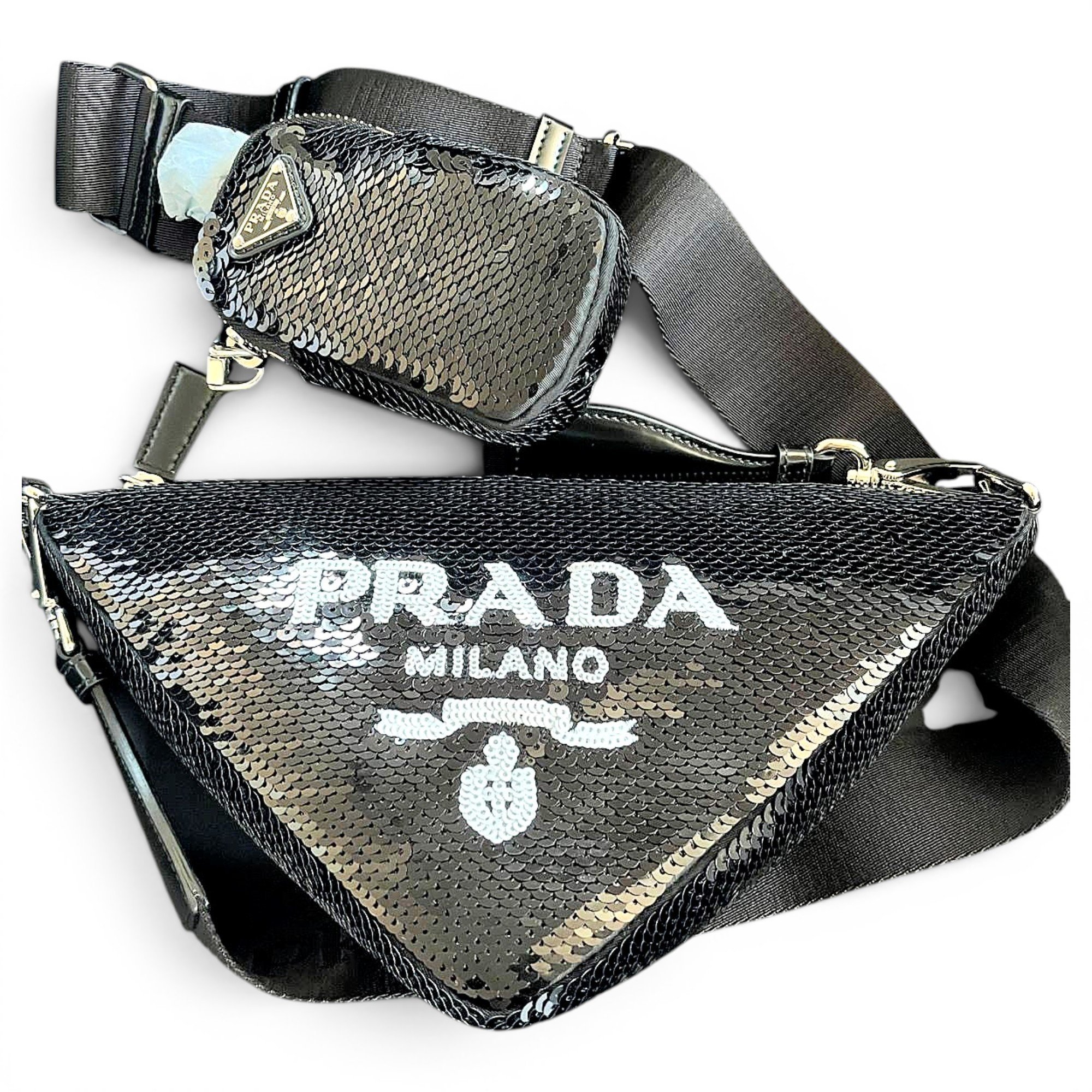 Triangle glitter handbag