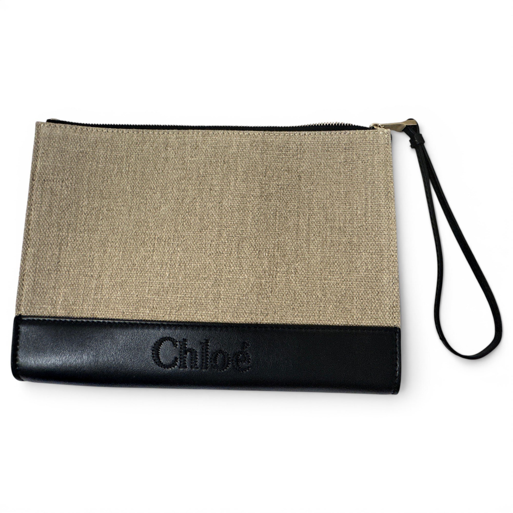 Leather clutch bag