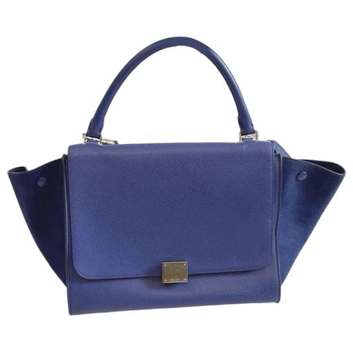 Trapèze leather handbag