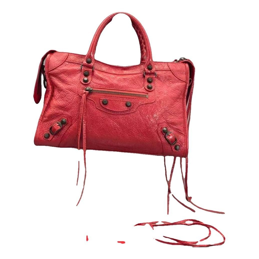 City leather handbag