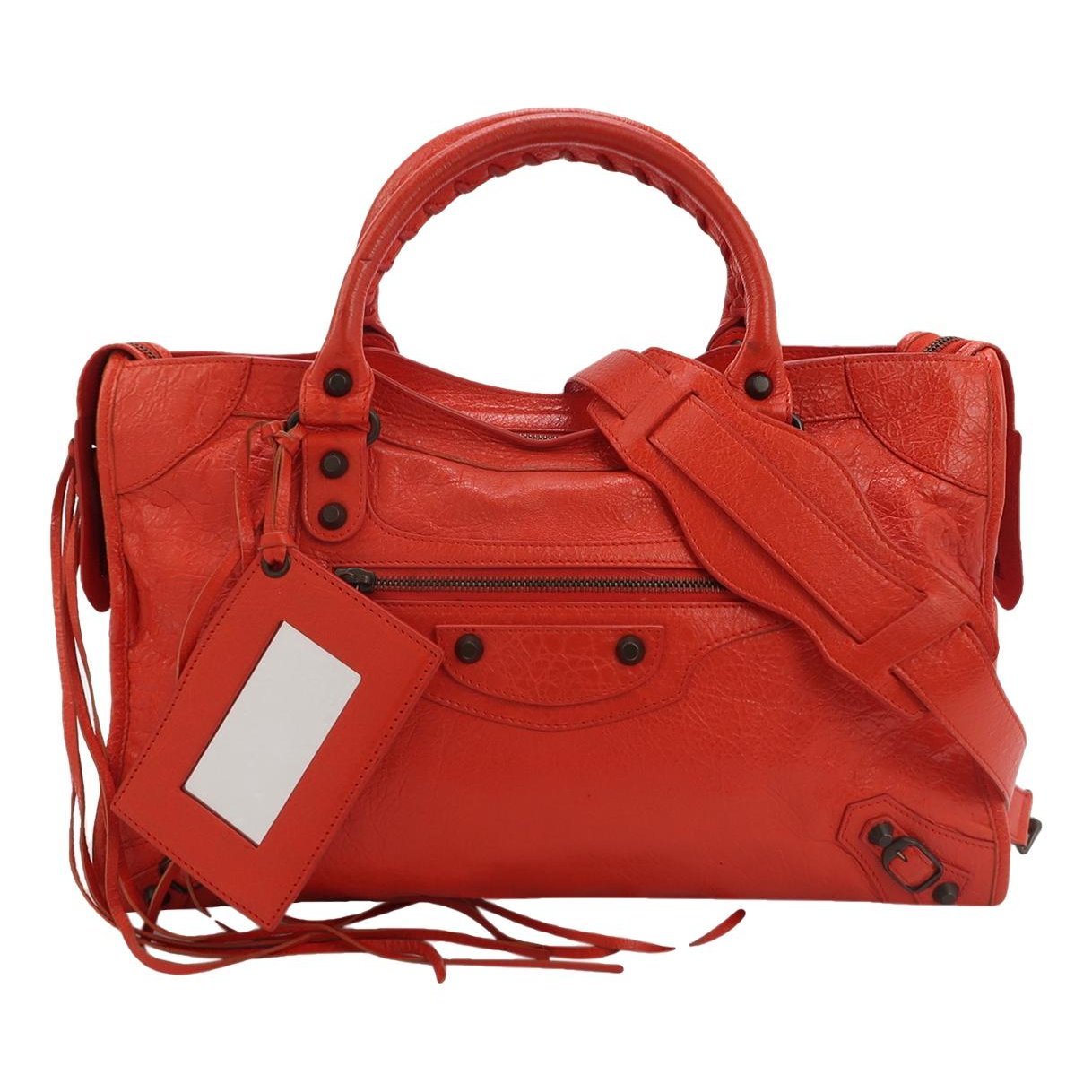 City leather handbag