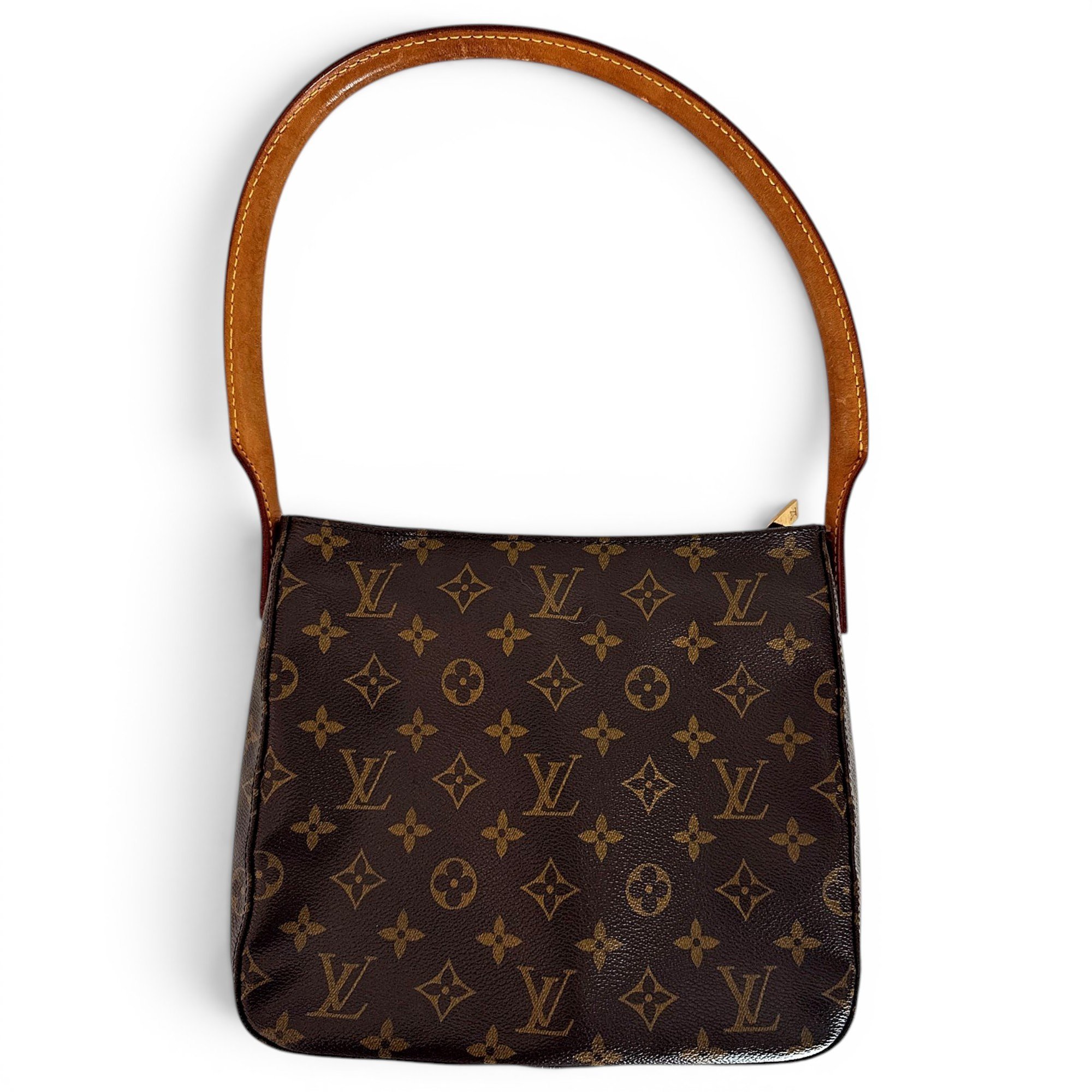 Looping leather handbag