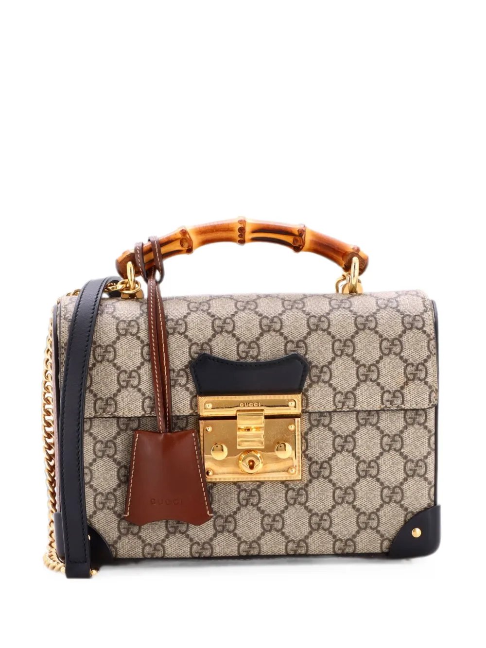 Padlock Bamboo GG Coated Canvas Small shoulder bag