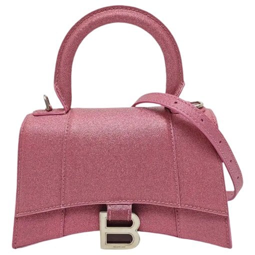 Hourglass leather handbag