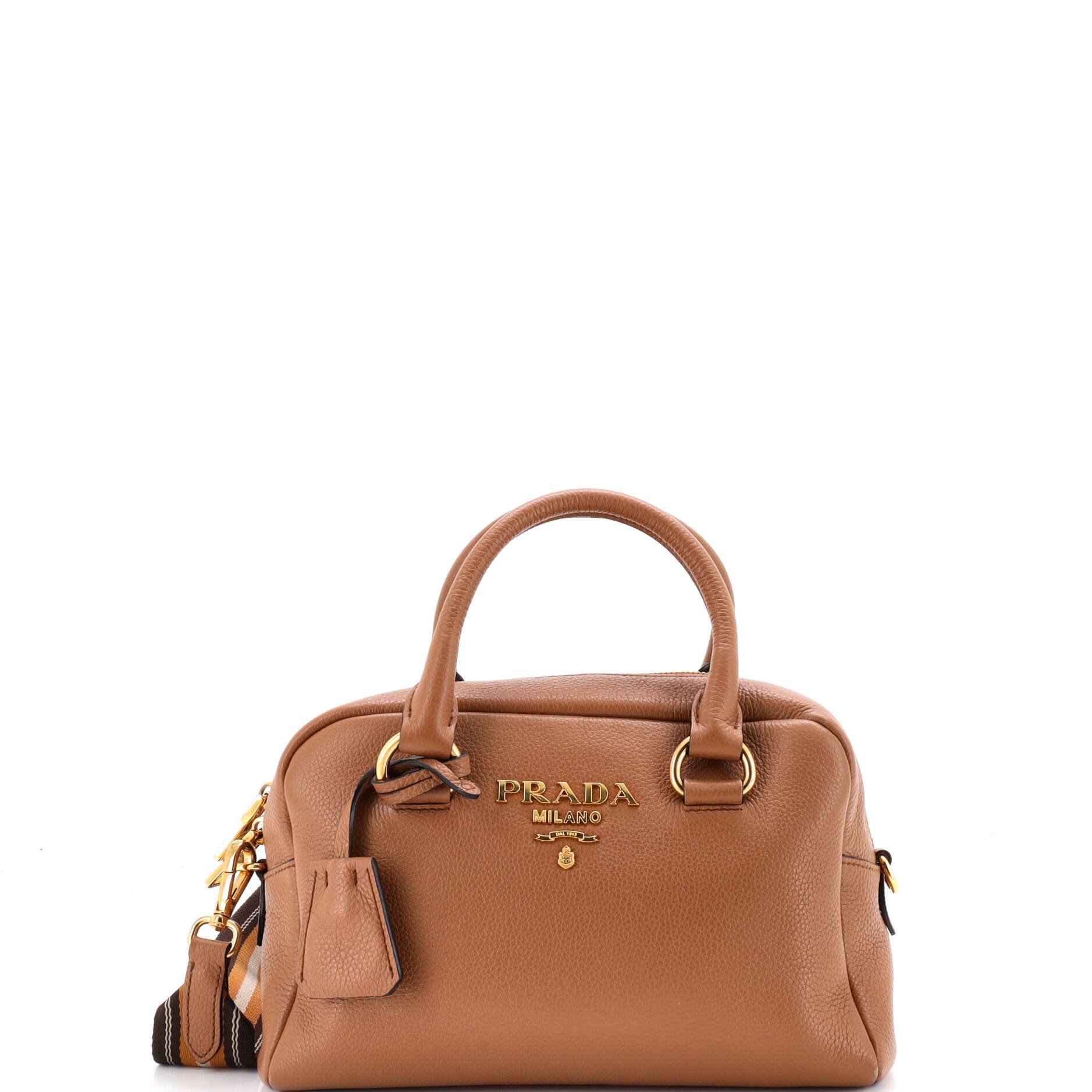 Striped Strap Convertible Bauletto Bag Vitello Phenix Small