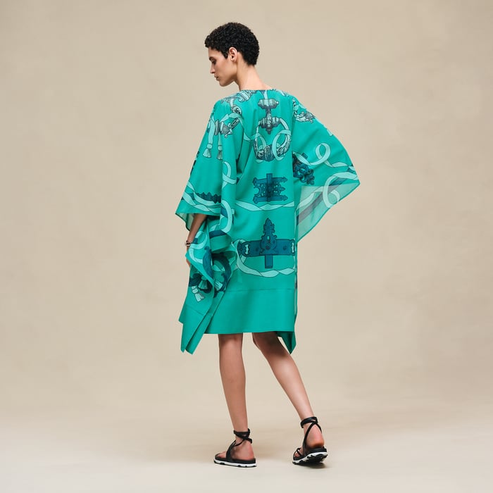 Vert Tourmaline "Ferronnerie Remix" Beach Caftan