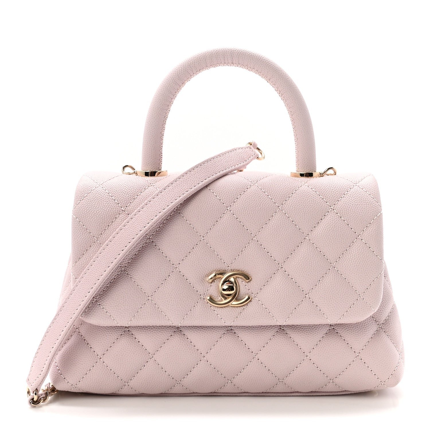 Chanel Caviar Quilted Mini Coco Handle Flap Lilac