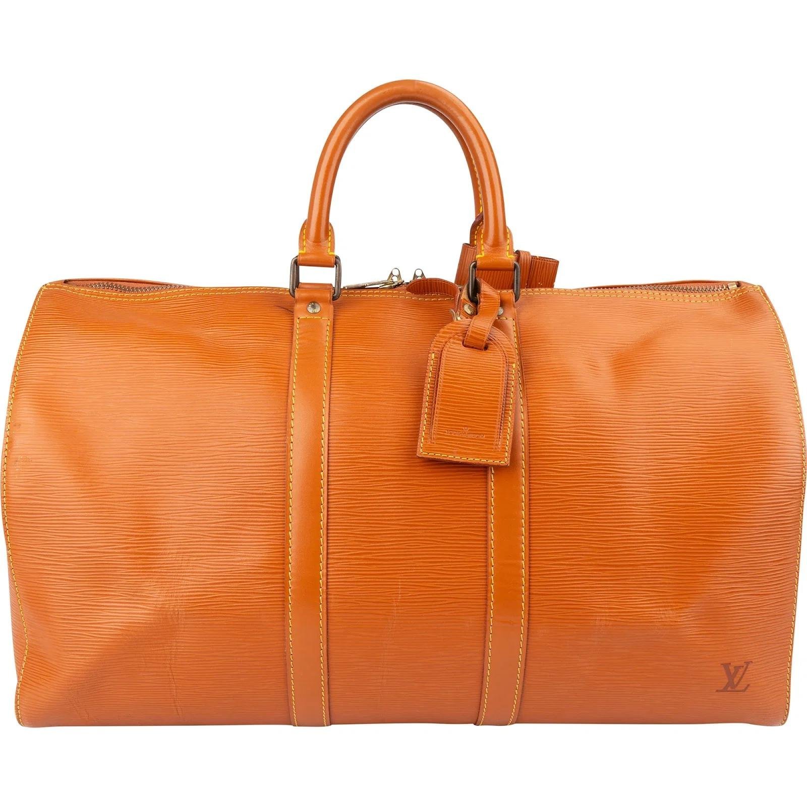 Keepall leather travel bag