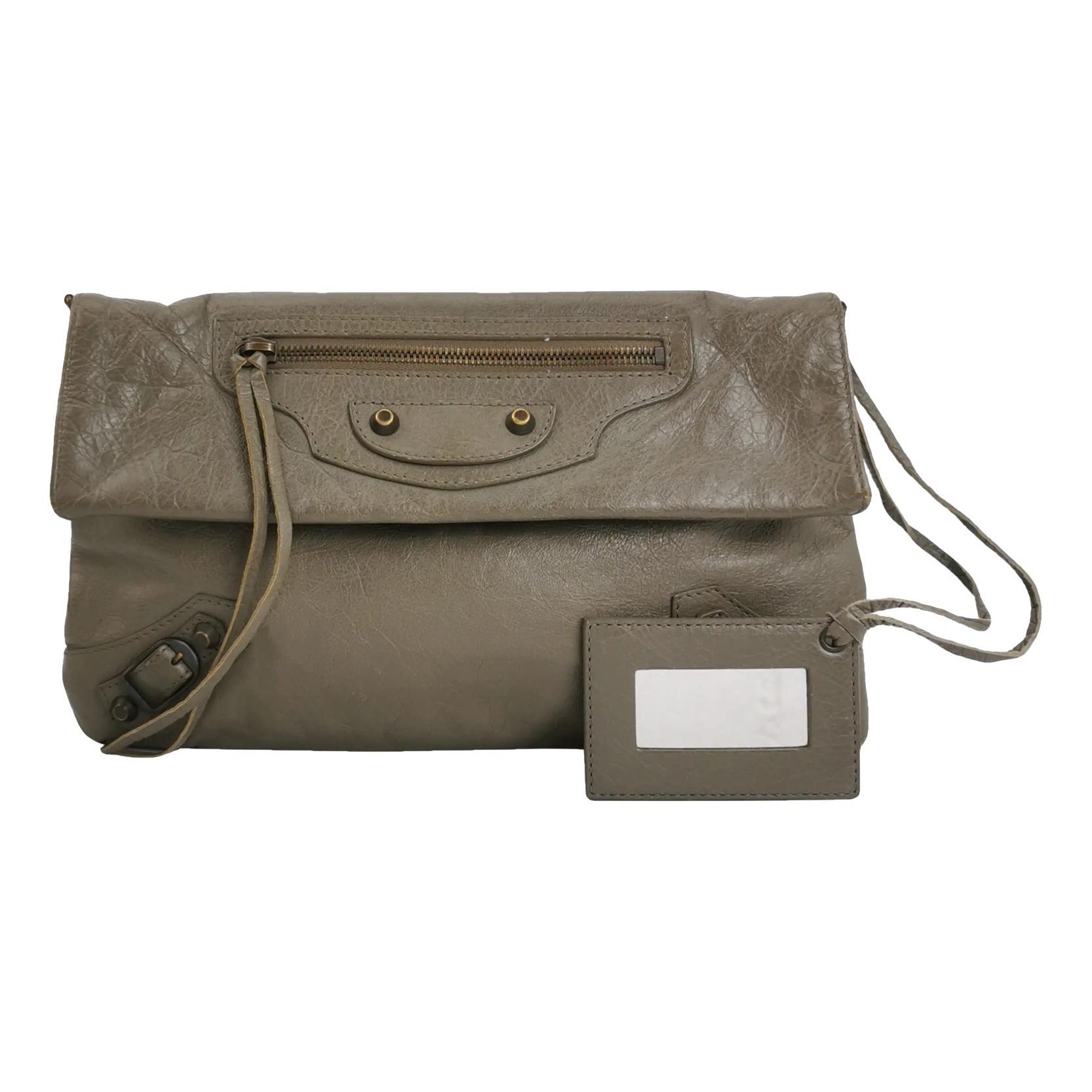 Leather clutch bag