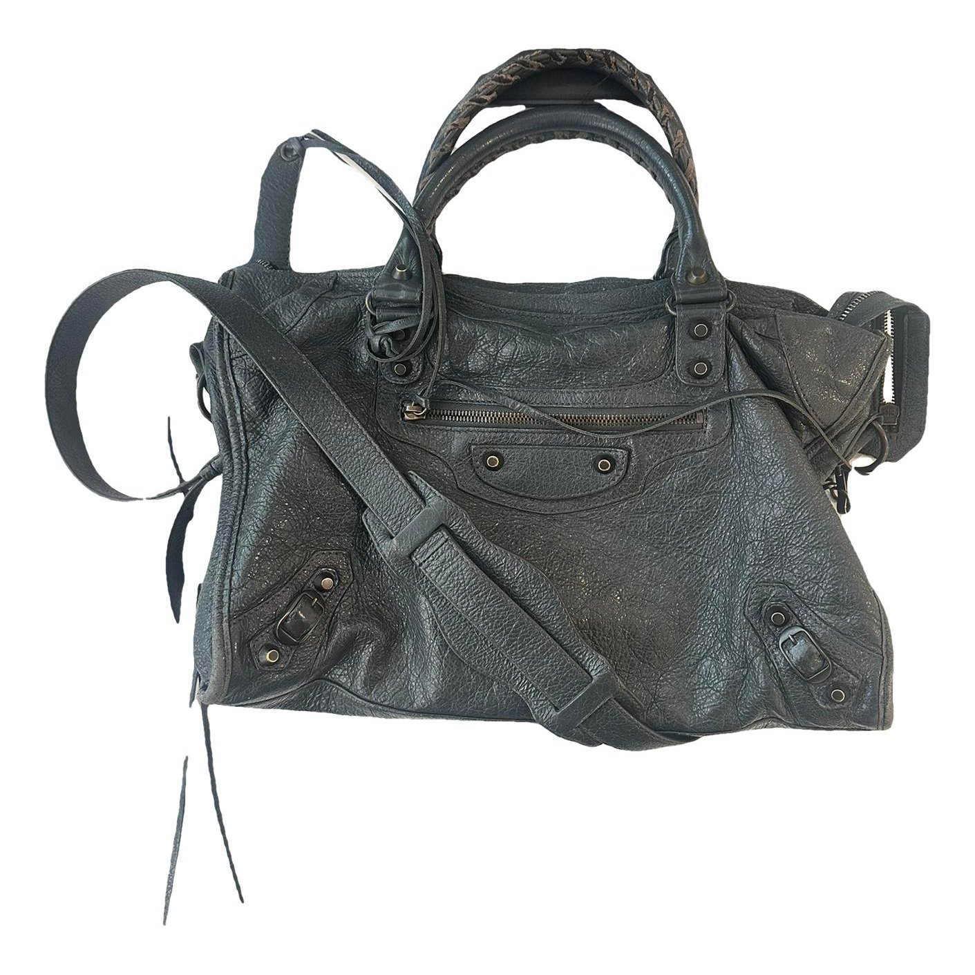 City leather handbag