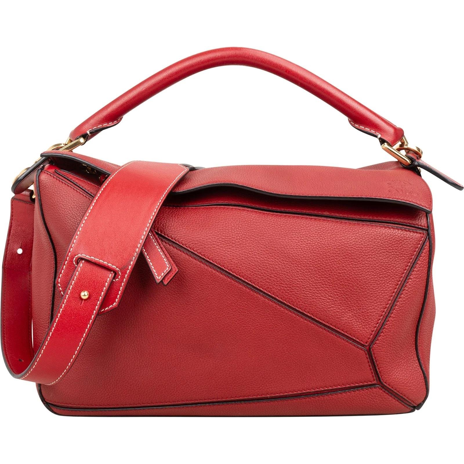 Puzzle leather handbag