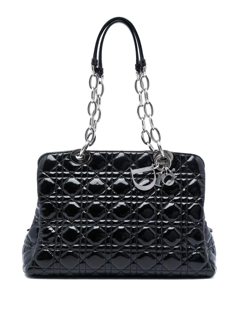 2014 Medium Patent Cannage Lady Dior Soft Shopping tote bag