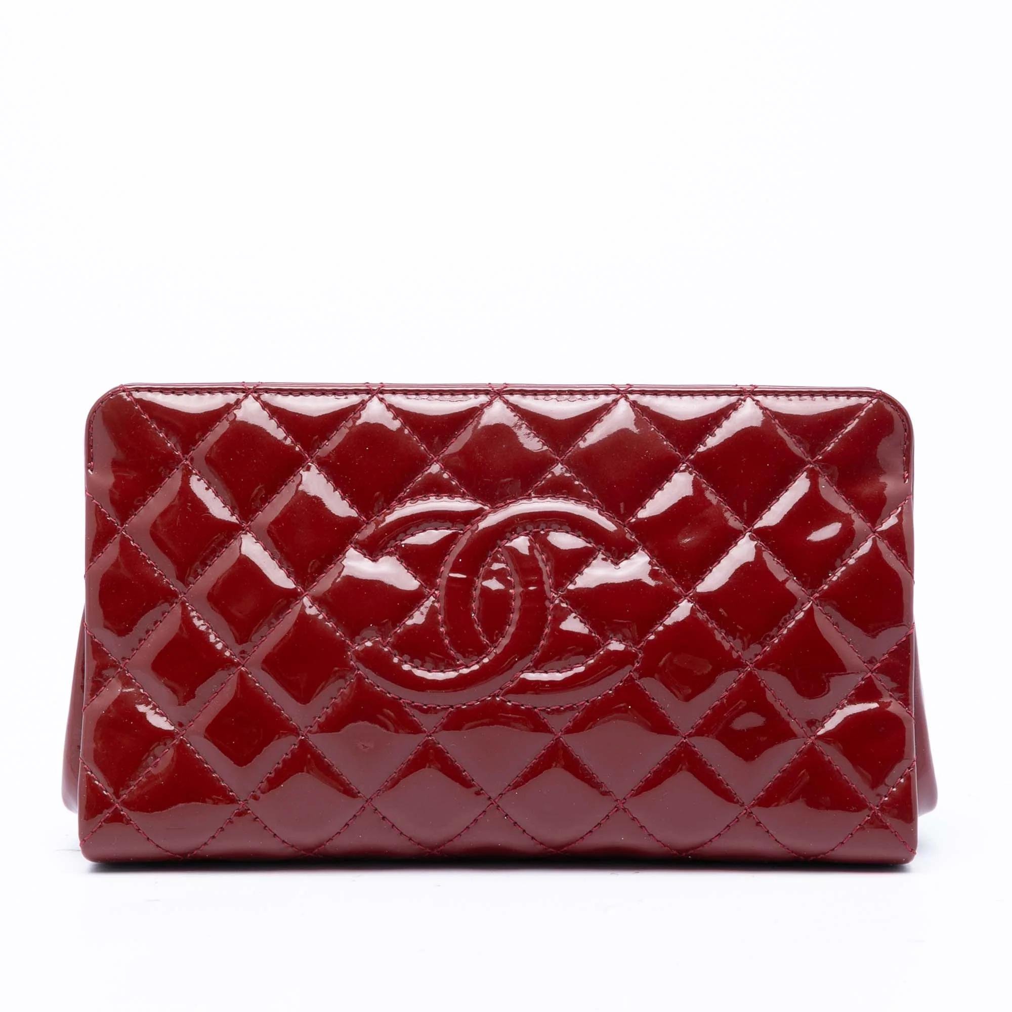 Patent leather clutch bag