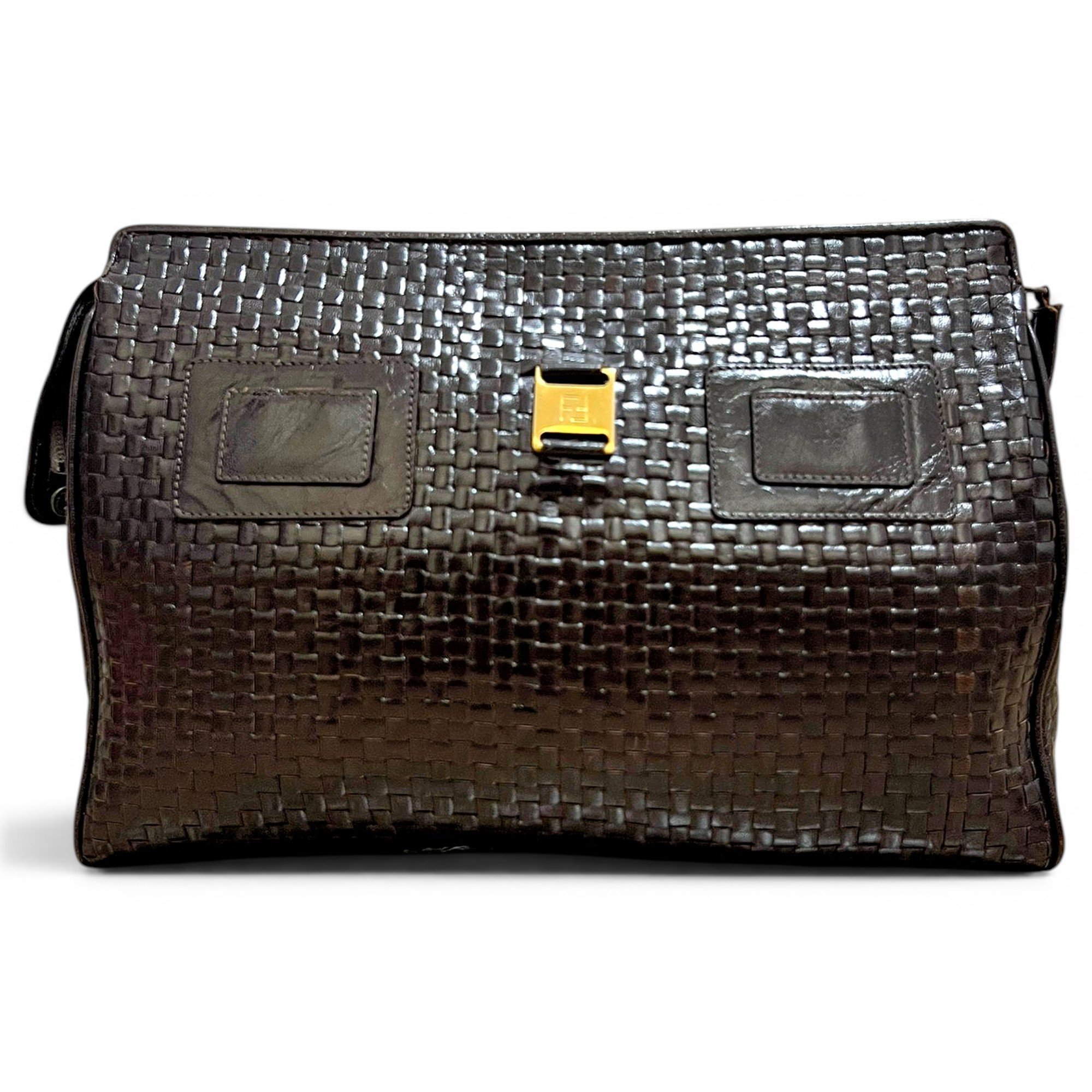 Leather clutch bag