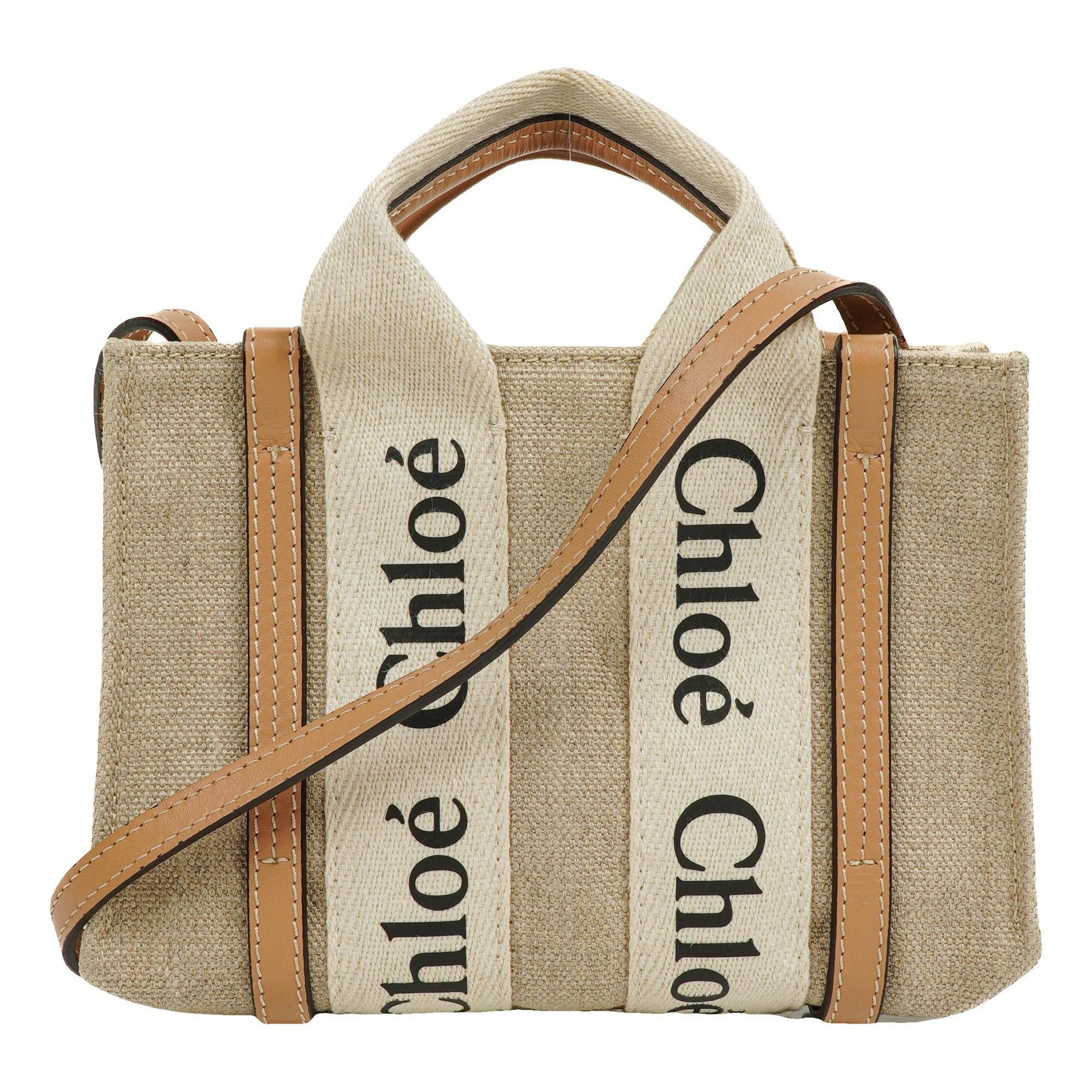 Woody linen handbag