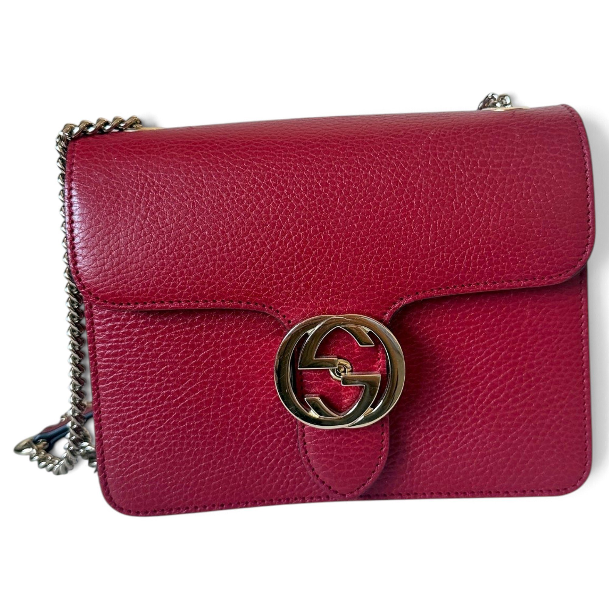 Interlocking leather handbag