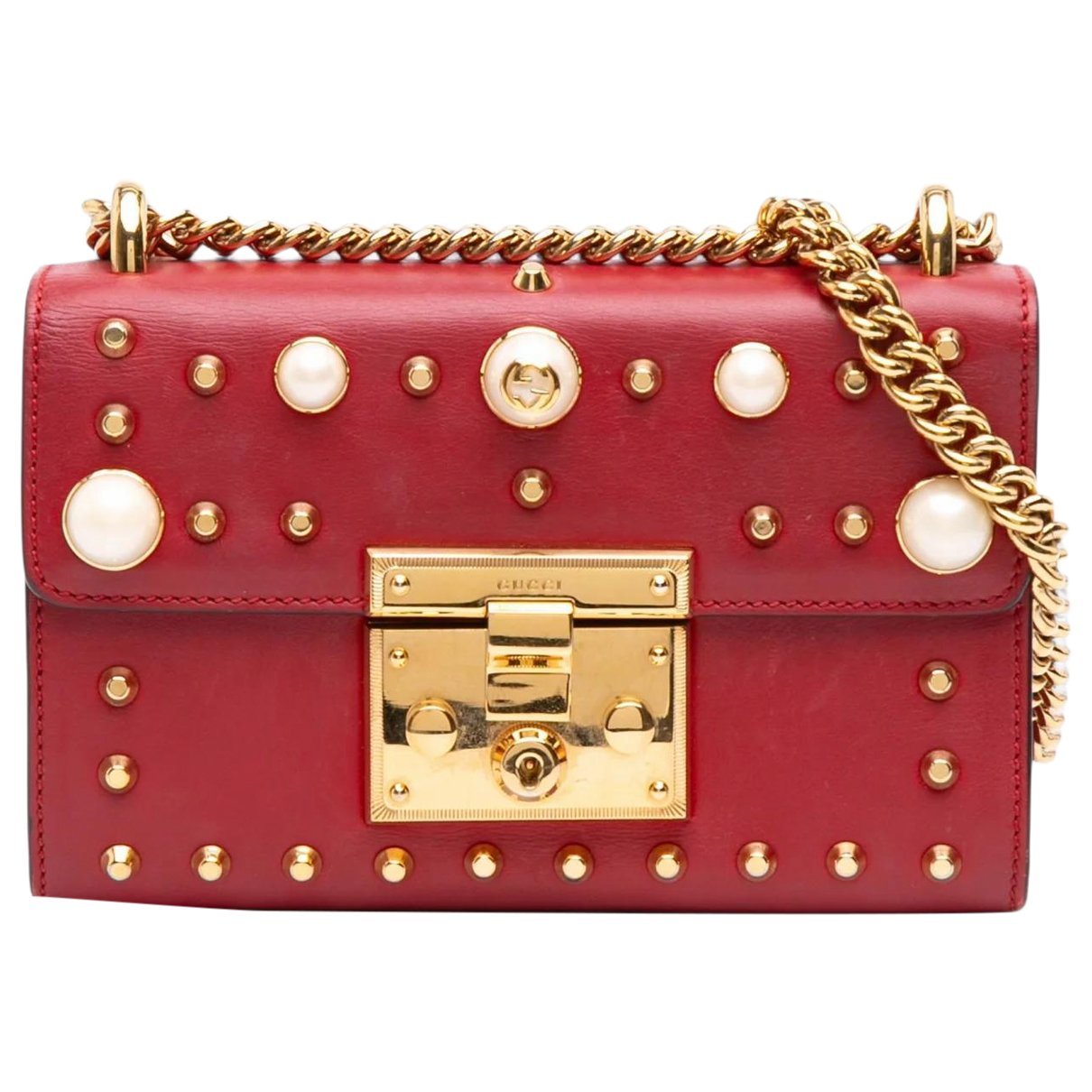 Padlock leather crossbody bag