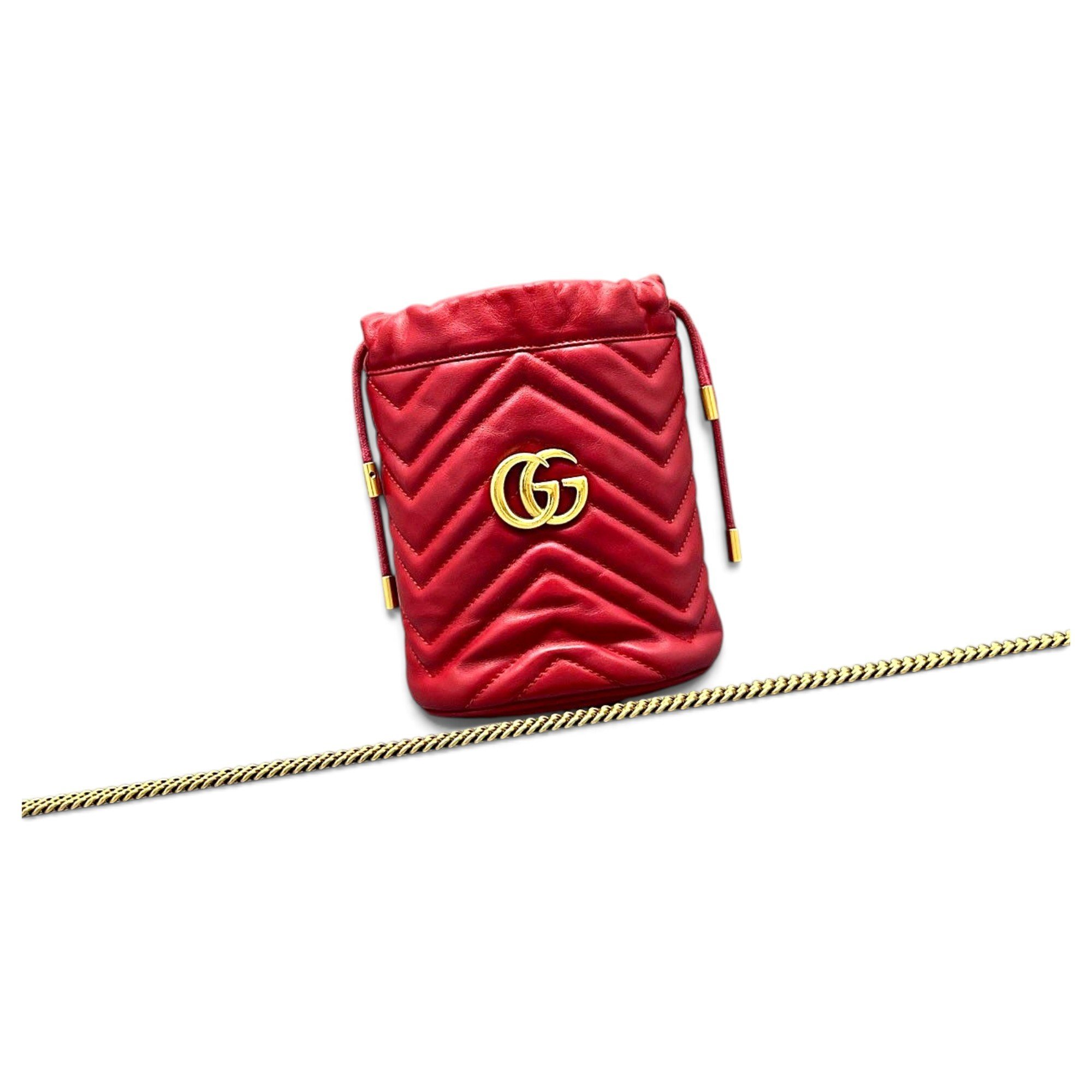 GG Marmont Chain Bucket leather handbag