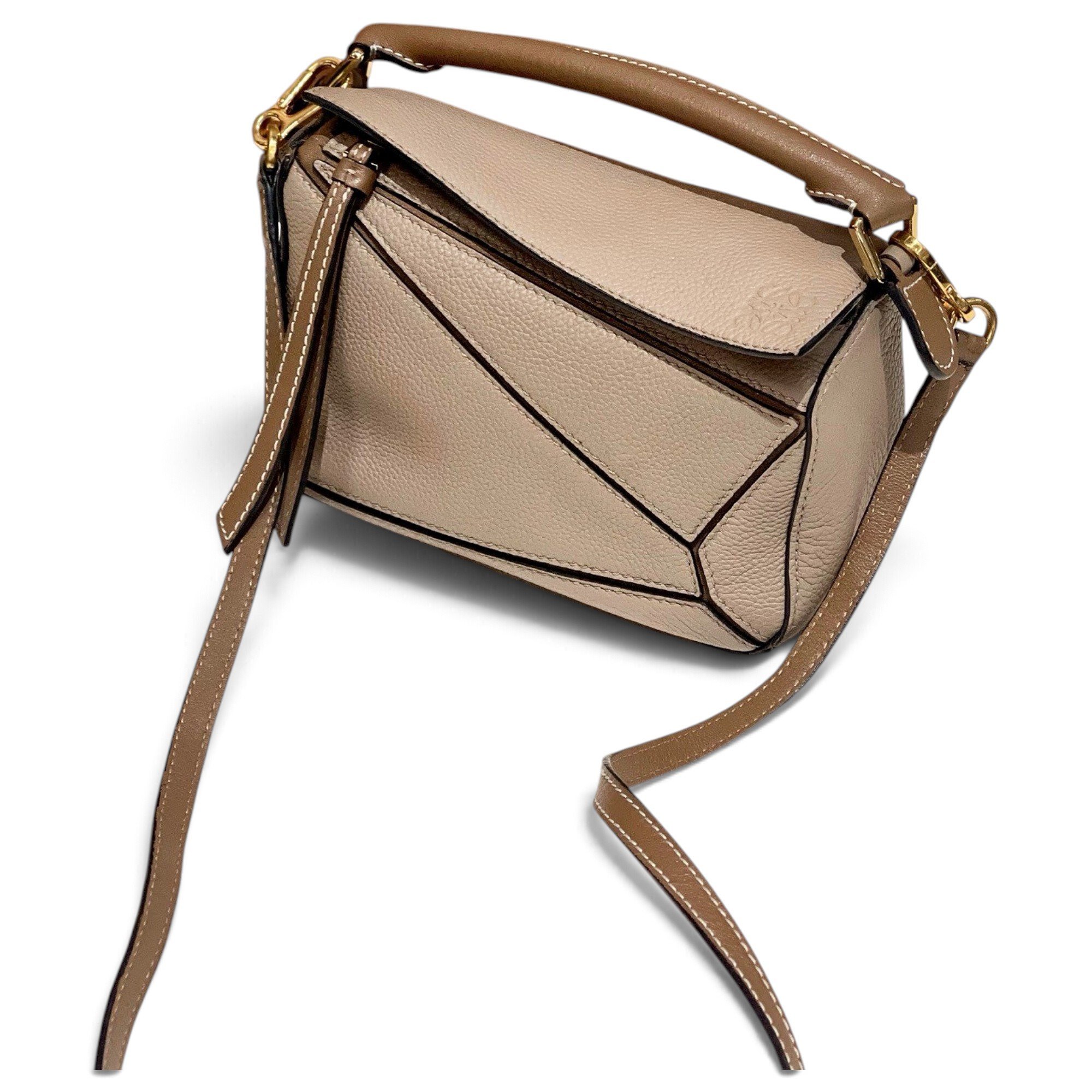 Puzzle leather crossbody bag