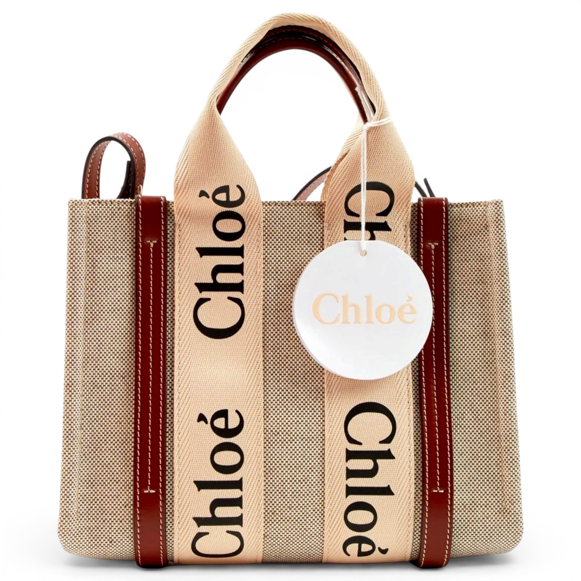 Woody linen tote