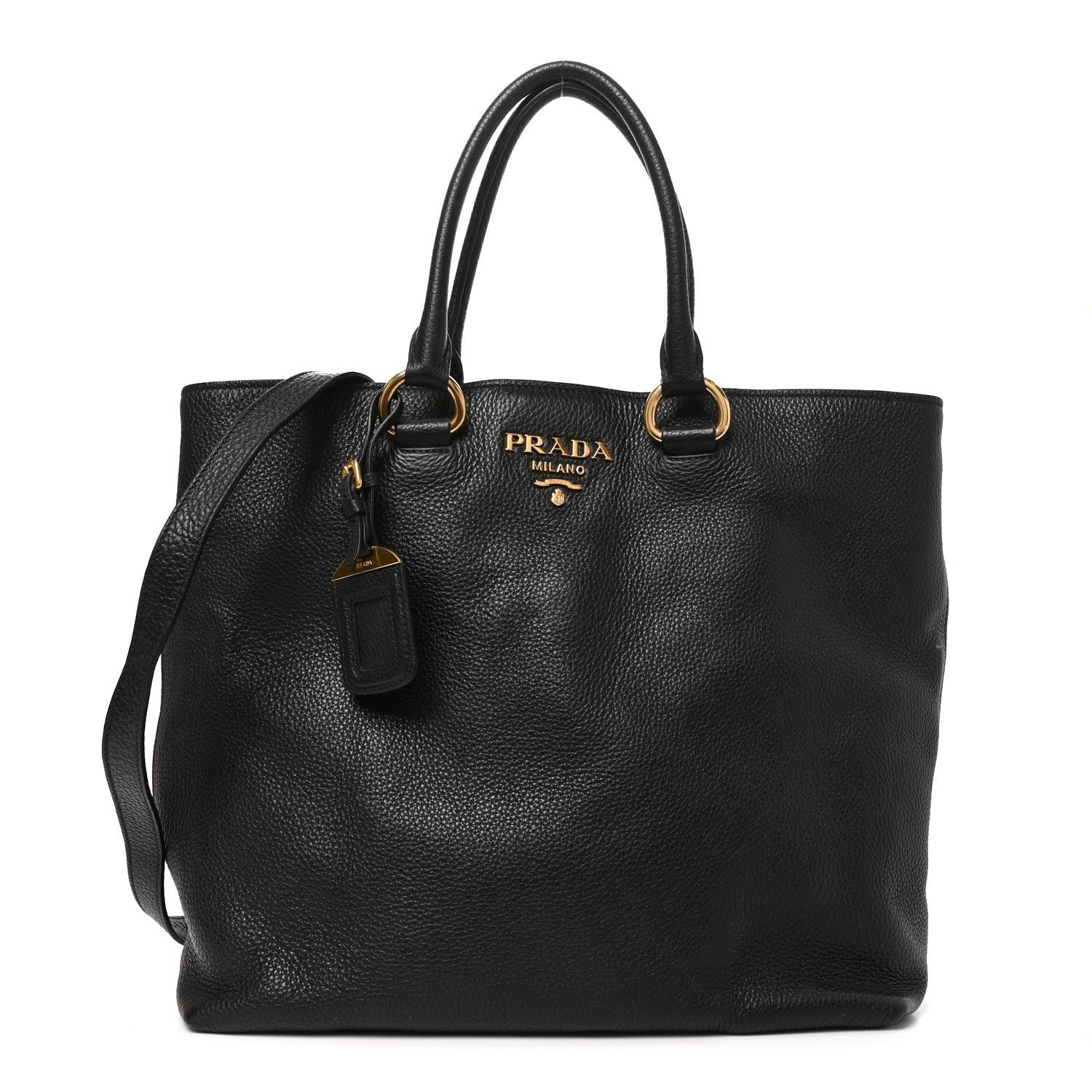 Prada Vitello Daino Shopping Tote Black