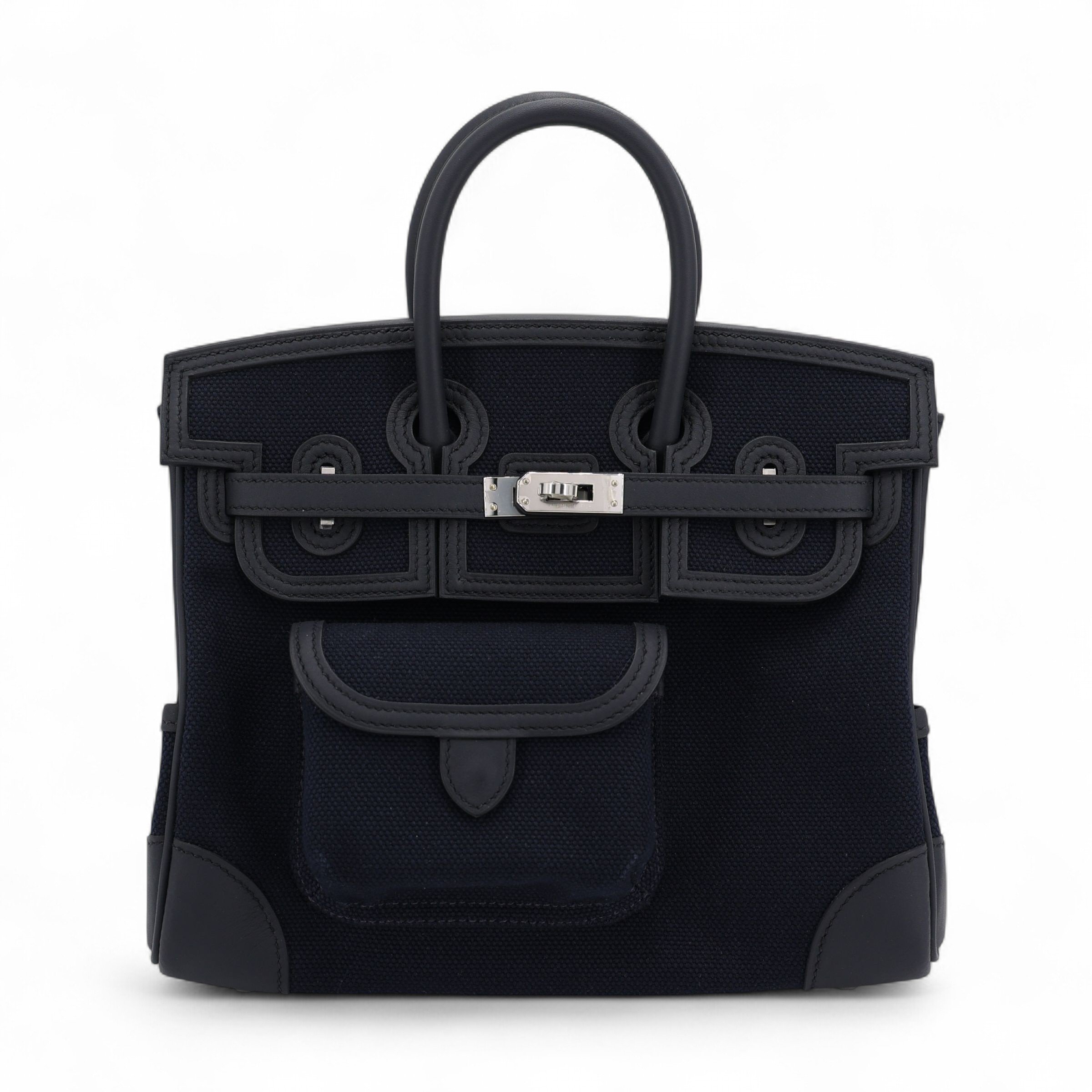 Hermes Unused ( Rank NS ) HERMÈS Limited Edition Birkin Cargo 25 Blue Marine (78) Caban (3Y) Toile Goeland canvas Swift Palladium hardware B (2023)