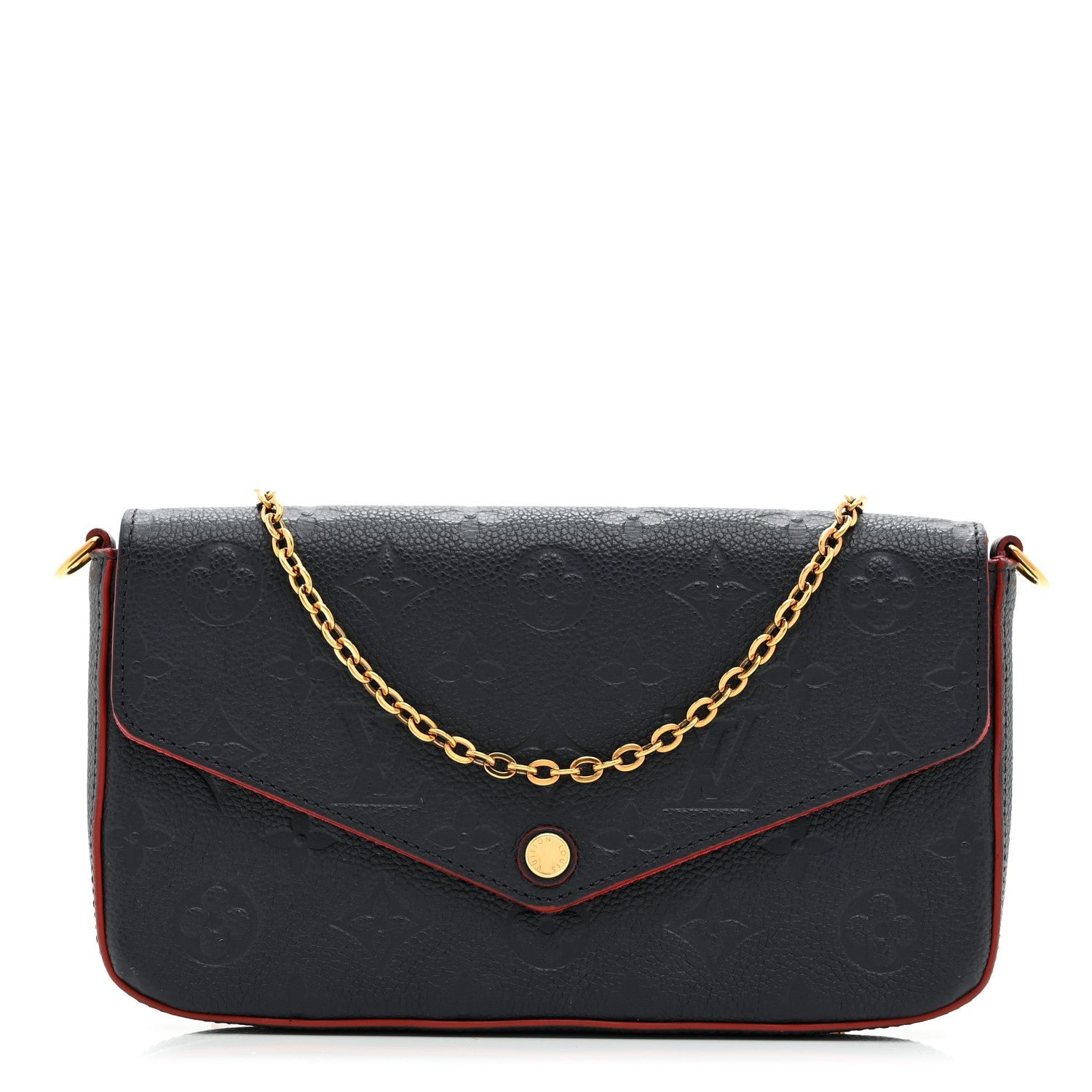 Louis Vuitton Empreinte Pochette Felicie Chain Wallet Marine Rouge