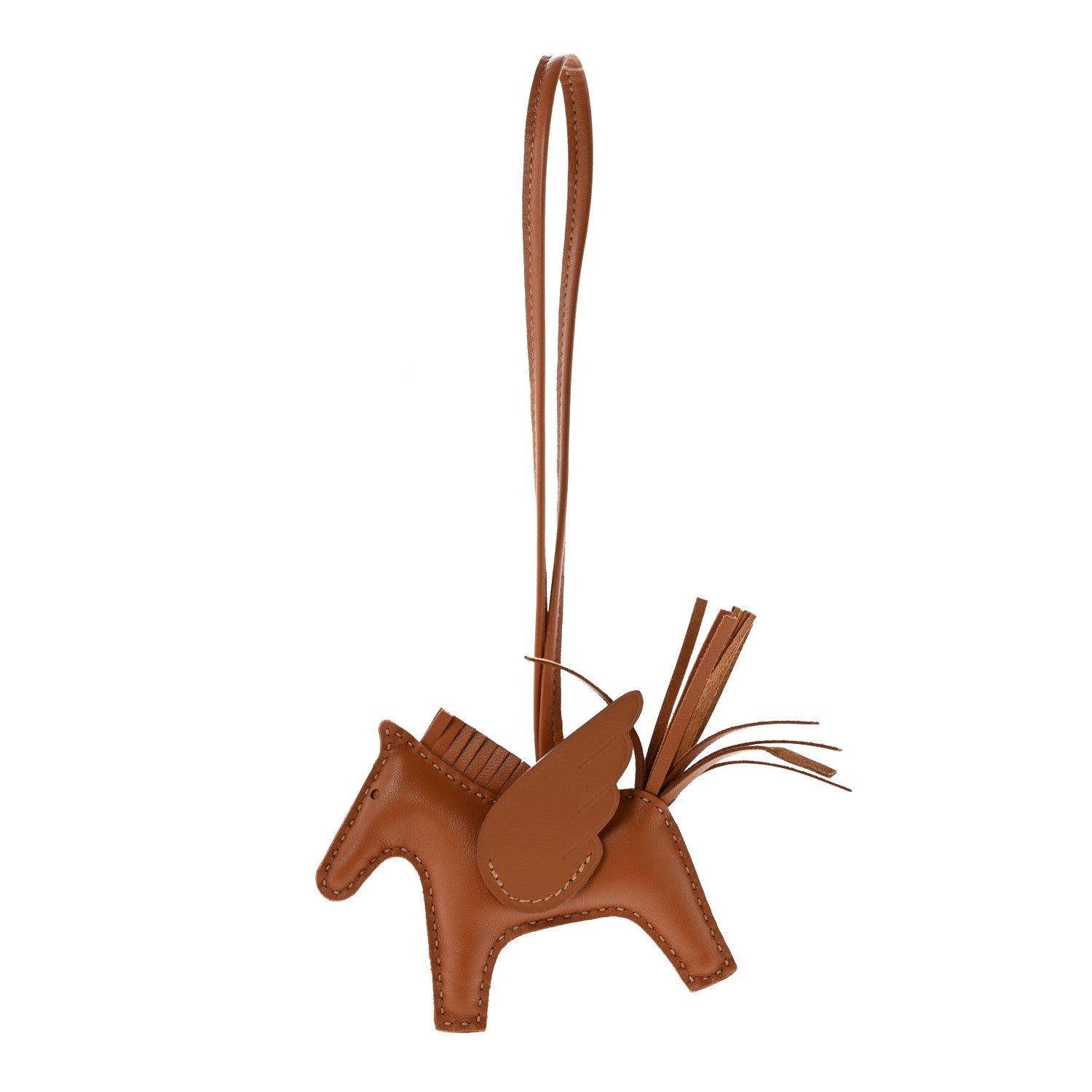 Hermes Milo Lambskin Swift Grigri Rodeo Pegase Horse Bag Charm PM Gold