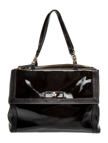 Patent Leather Top Handle Bag
