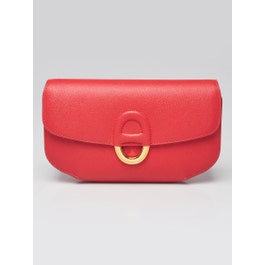 Hermes Hermes Rouge Tomate Epsom Leather Gold Plated Cherche-Midi Clutch Bag