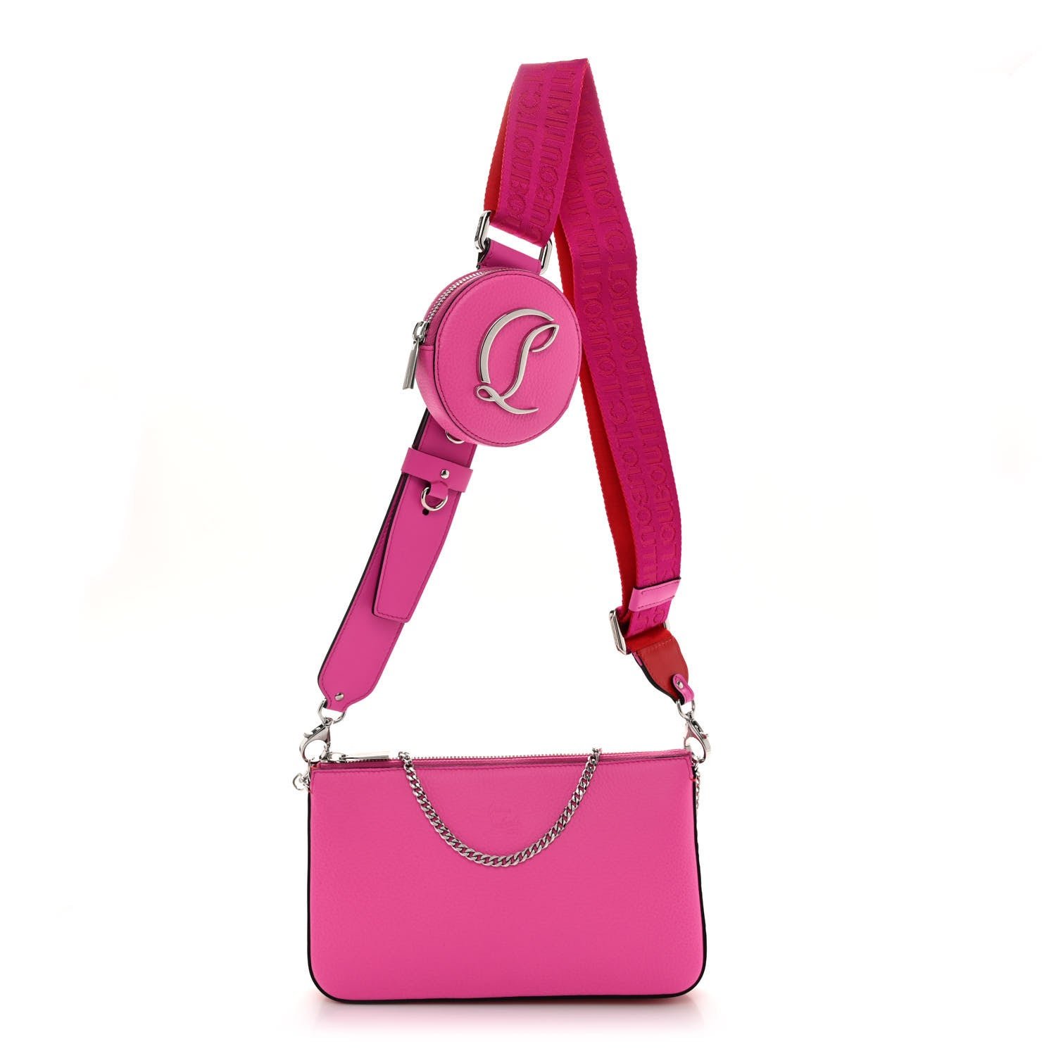 Christian Louboutin Calfskin Empire Loubila Pouch on Chain Bolerose Loubi