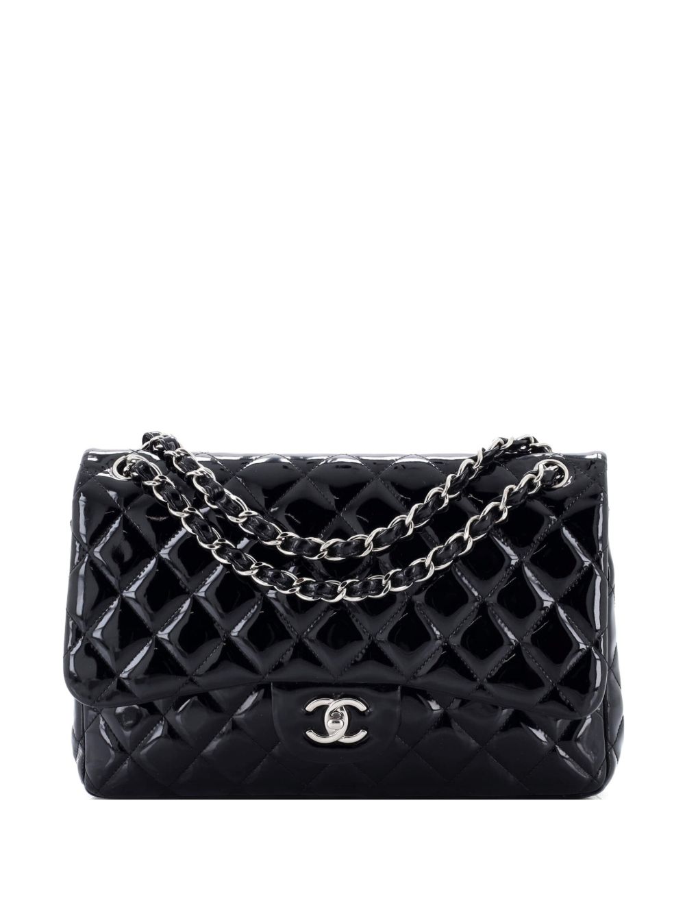 Classic Double Flap Bag Quilted Patent Jumbo shoulder bag